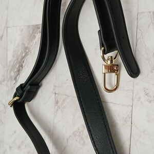 Black Leather Strap with Gold Clasps